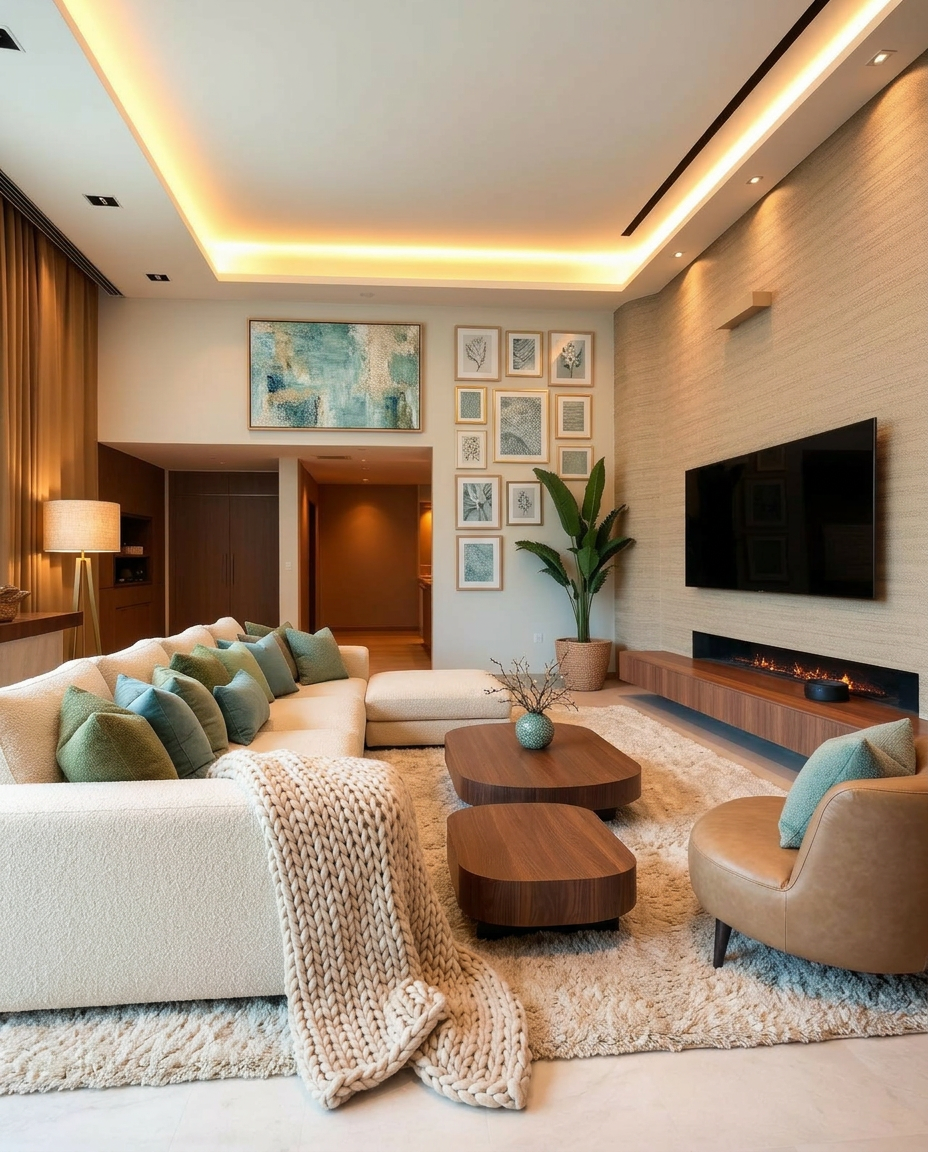 Spacious living room for relaxing and entertainment